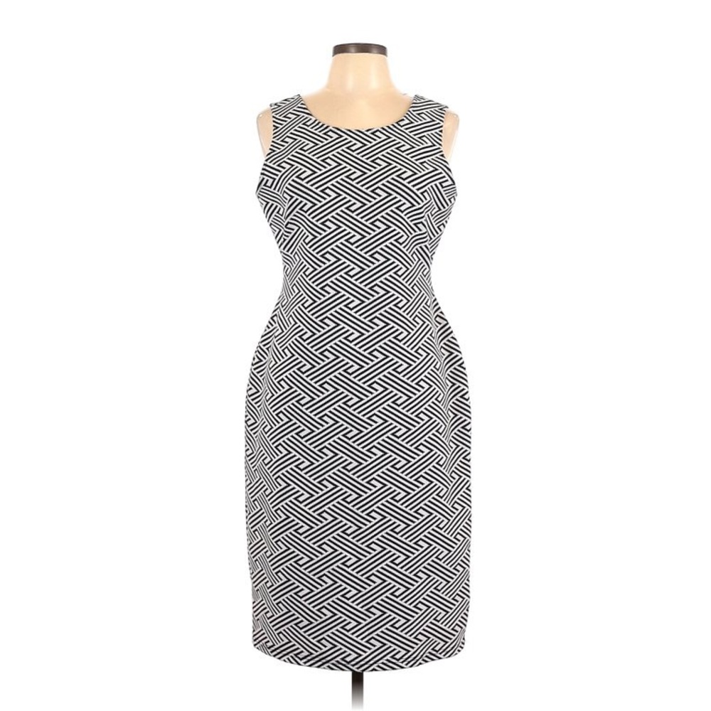 RD Style B&W Sheath Midi Dress